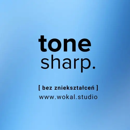 Infografika Tone Sharp &ndash; przedstawienie dźwięku bez zniekształceń; wspiera sekcję o&nbsp;ćwiczeniach na wysokie i&nbsp;niskie dźwięki oraz kontroli krtani, oddechu i&nbsp;rezonans&oacute;w.